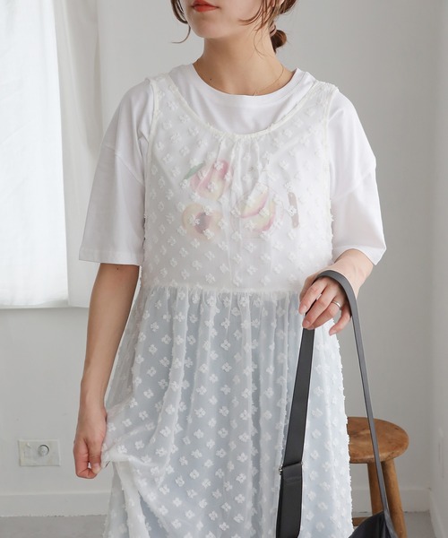 Crisp(クリスプ)の「【ZOZO限定】フラワージャカードシアーワンピース(ワンピース・レディース・ホワイト・FREE)」の7枚目の写真