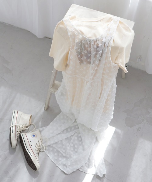 Crisp(クリスプ)の「【ZOZO限定】フラワージャカードシアーワンピース(ワンピース・レディース・ホワイト・FREE)」の16枚目の写真