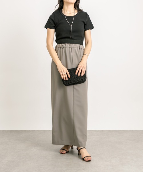 RIVE DROITE（リヴドロワ）の「MONN.:.(モン)/UネックTee（Tシャツ/カットソー・レディース・チャコールグレー/ブラック/ホワイト・FREE）」の12枚目の写真