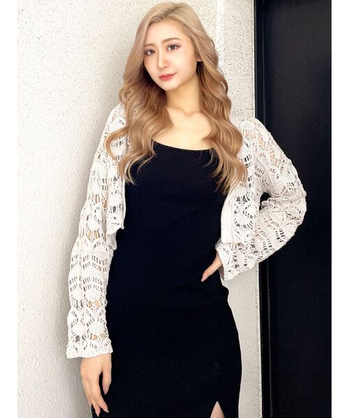 【セール】ショートクロシェニットカーディガン（カーディガン/ボレロ）｜GYDA（ジェイダ）