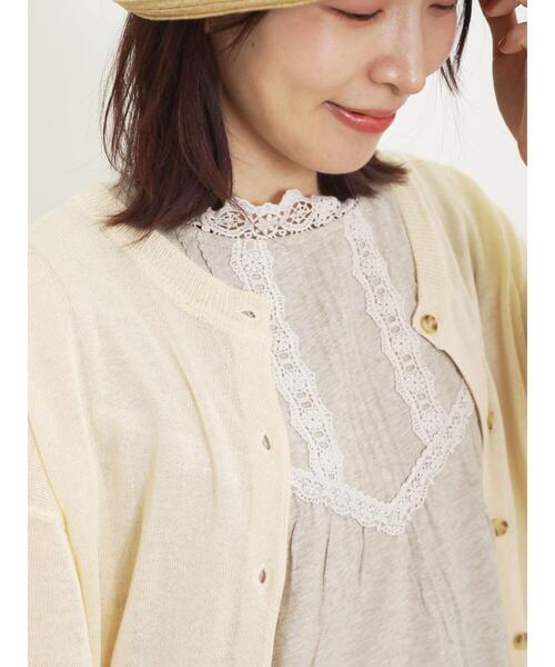 Samansa Mos2（サマンサ モスモス）の「襟レースノースリカットソー（Tシャツ/カットソー・レディース・ベージュ/ブラック/オフホワイト・F）」の3枚目の写真