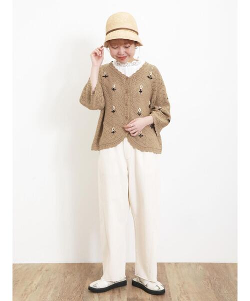 Samansa Mos2（サマンサ モスモス）の「襟レースノースリカットソー（Tシャツ/カットソー・レディース・ベージュ/ブラック/オフホワイト・F）」の5枚目の写真