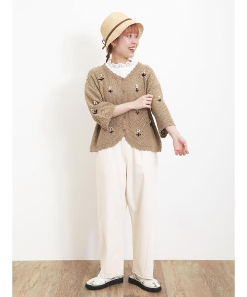 Samansa Mos2（サマンサ モスモス）の「襟レースノースリカットソー（Tシャツ/カットソー・レディース・ベージュ/ブラック/オフホワイト・F）」の6枚目の写真