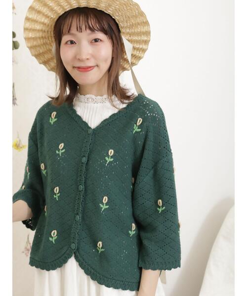 Samansa Mos2（サマンサ モスモス）の「襟レースノースリカットソー（Tシャツ/カットソー・レディース・ベージュ/ブラック/オフホワイト・F）」の7枚目の写真