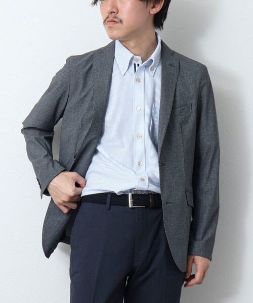 NOLLEY’S（ノーリーズ）の「《ビジカジ対応 / 吸水速乾》テープBD カノコ/サッカー 半袖シャツ（シャツ/ブラウス・メンズ・イエロー/ブルー系その他7/ホワイト系その他4/ホワイト/ネイビー/サックスブルー・M/L/XL/S）」の14枚目の写真