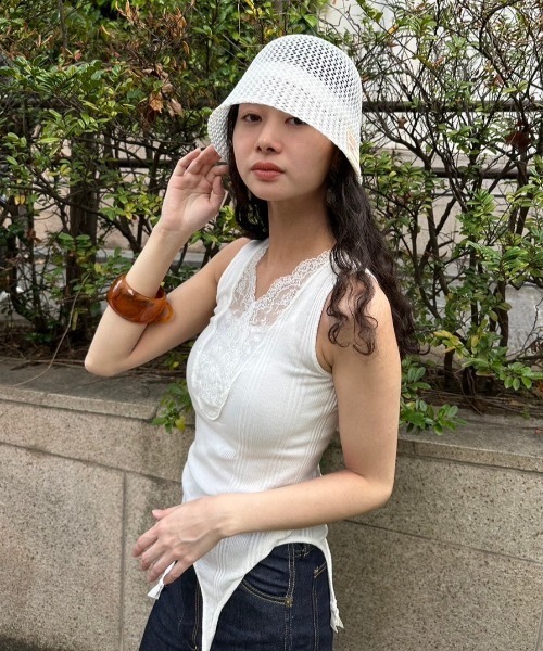 THEATRE PRODUCTS（シアタープロダクツ）の「BROWNメッシュバケットハット（キャップ・レディース・ベージュ/ブラック/ホワイト・FREE）」の14枚目の写真