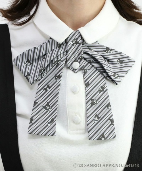 F i.n.t（フィント）の「キャンディーストライプタイポロシャツ/クロミ（ポロシャツ・レディース・ホワイト×ブラック・FREE）」の14枚目の写真