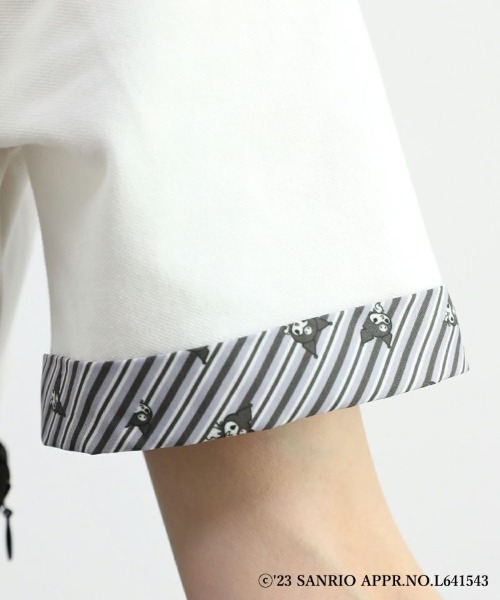 F i.n.t（フィント）の「キャンディーストライプタイポロシャツ/クロミ（ポロシャツ・レディース・ホワイト×ブラック・FREE）」の16枚目の写真