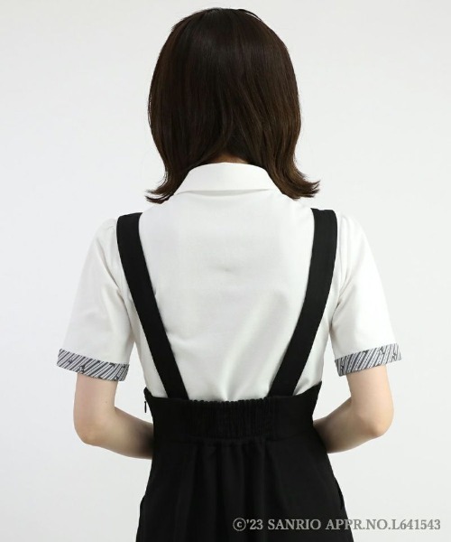 F i.n.t（フィント）の「キャンディーストライプタイポロシャツ/クロミ（ポロシャツ・レディース・ホワイト×ブラック・FREE）」の17枚目の写真