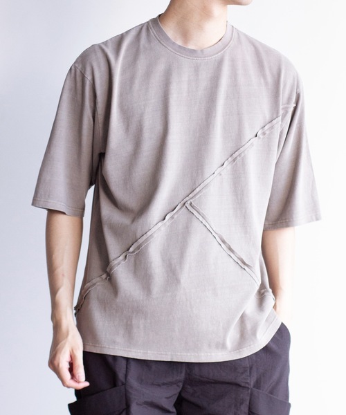 Magine(マージン)の「【SELECT】IR:ピグメント切り替えTEE(Tシャツ/カットソー・メンズ・ブラック/モカ・M/L)」の2枚目の写真