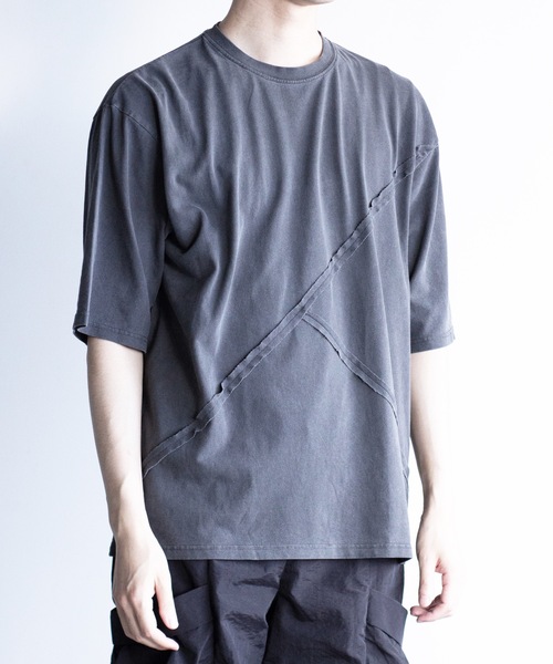 Magine(マージン)の「【SELECT】IR:ピグメント切り替えTEE(Tシャツ/カットソー・メンズ・ブラック/モカ・M/L)」の4枚目の写真