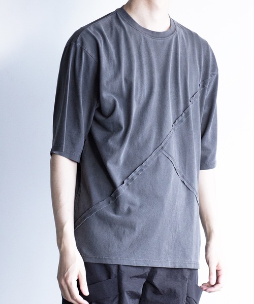 Magine(マージン)の「【SELECT】IR:ピグメント切り替えTEE(Tシャツ/カットソー・メンズ・ブラック/モカ・M/L)」の5枚目の写真