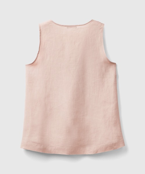 BENETTON (UNITED COLORS OF BENETTON)(ベネトンユナイテッドカラーズオブベネトン)の「リネン100%ノースリーブVネックAラインブラウス(シャツ/ブラウス・レディース・ピンクベージュ/カーキ/イエロー/ブラック・SMALL/MEDIUM/X-SMALL/XX-SMALL)」の17枚目の写真