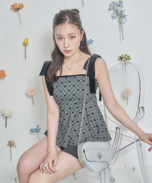 ANDGEEBEE（アンジービー）の「リボンペプラムビスチェ（その他トップス・レディース・ホワイト/ブラック・FREE）」の13枚目の写真