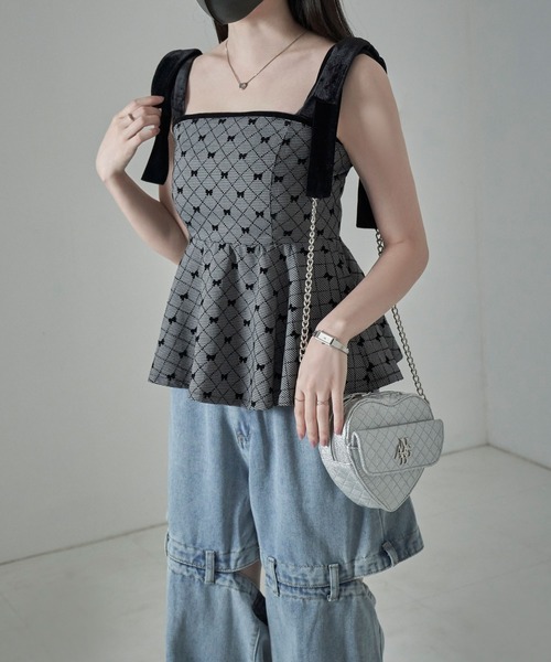 ANDGEEBEE（アンジービー）の「リボンペプラムビスチェ（その他トップス・レディース・ホワイト/ブラック・FREE）」の22枚目の写真