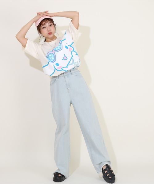 sanrio(サンリオ)の「親子お揃い サンリオ サングラスTシャツ 9578A(Tシャツ/カットソー・レディース・オフホワイト/その他25/パープル/その他24・L/S/M)」の9枚目の写真