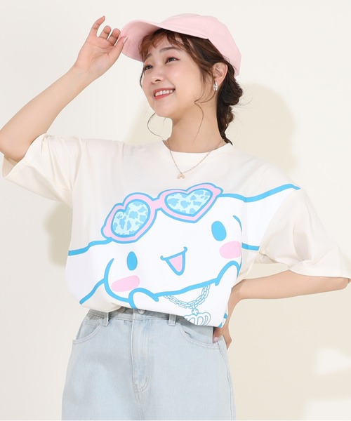 sanrio(サンリオ)の「親子お揃い サンリオ サングラスTシャツ 9578A(Tシャツ/カットソー・レディース・オフホワイト/その他25/パープル/その他24・L/S/M)」の7枚目の写真
