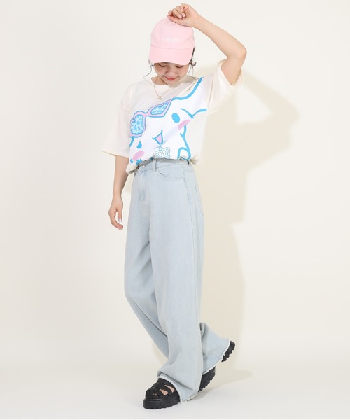 sanrio(サンリオ)の「親子お揃い サンリオ サングラスTシャツ 9578A(Tシャツ/カットソー・レディース・オフホワイト/その他25/パープル/その他24・L/S/M)」の10枚目の写真