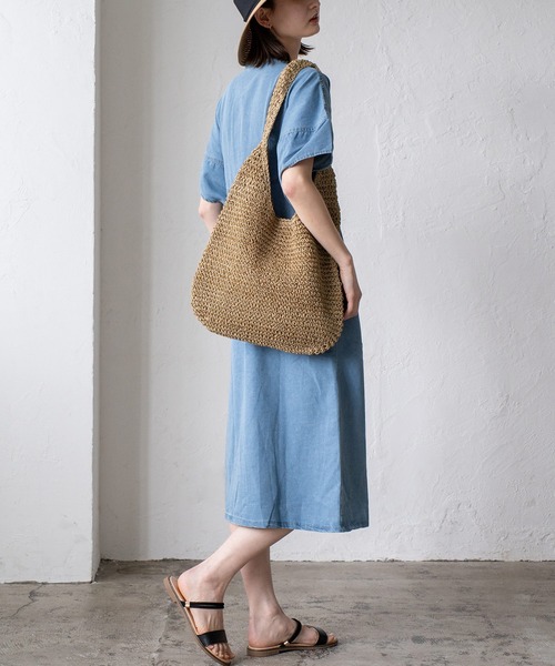 VitaFelice（ヴィータフェリーチェ）の「ペーパーバルーントートバッグ（かごバッグ・レディース・ナチュラル/ダークベージュ・FREE）」の11枚目の写真