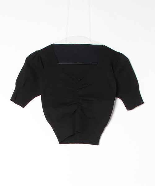 Per sist ence(パーシエンス)の「Vネックフロントシャーリングパフスリーブトップス(Tシャツ/カットソー・レディース・マスタード/レッド/ピンク/ホワイト/ブラック/アイボリー・FREE)」の16枚目の写真