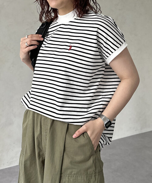 U.S. POLO ASSN.(ユーエスポロアッスン)の「【U.S. POLO ASSN.】モックネックTシャツ(Tシャツ/カットソー・レディース・ホワイト/ブラック/レッド/オフホワイト/イエロー/ネイビー・FREE)」の7枚目の写真