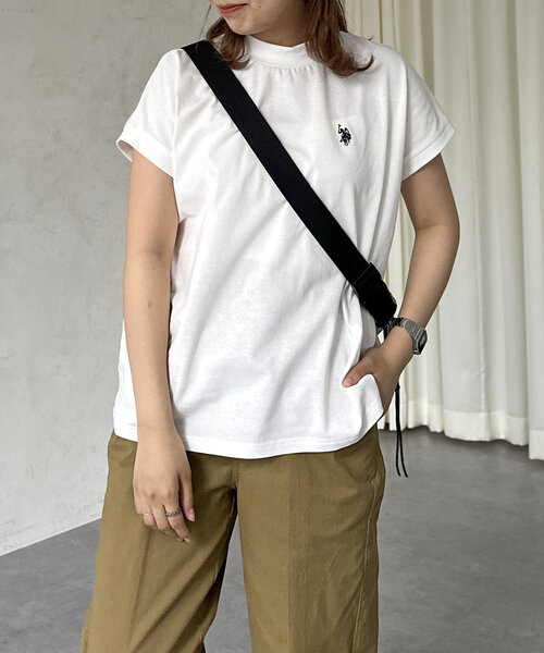 U.S. POLO ASSN.(ユーエスポロアッスン)の「【U.S. POLO ASSN.】モックネックTシャツ(Tシャツ/カットソー・レディース・ホワイト/ブラック/レッド/オフホワイト/イエロー/ネイビー・FREE)」の14枚目の写真