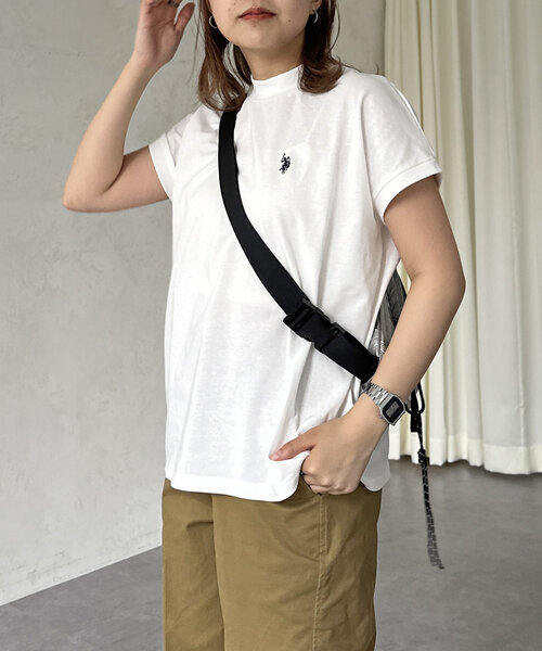U.S. POLO ASSN.(ユーエスポロアッスン)の「【U.S. POLO ASSN.】モックネックTシャツ(Tシャツ/カットソー・レディース・ホワイト/ブラック/レッド/オフホワイト/イエロー/ネイビー・FREE)」の15枚目の写真