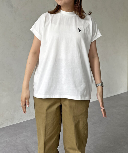 U.S. POLO ASSN.(ユーエスポロアッスン)の「【U.S. POLO ASSN.】モックネックTシャツ(Tシャツ/カットソー・レディース・ホワイト/ブラック/レッド/オフホワイト/イエロー/ネイビー・FREE)」の20枚目の写真