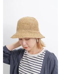 Samansa Mos2 blue | 細編みペーパーハット(ハット)