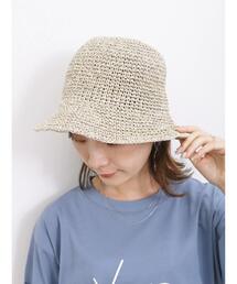 Samansa Mos2 blue | 細編みペーパーハット(ハット)