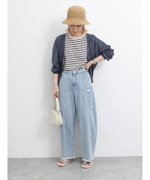 Samansa Mos2 blue（サマンサモスモスブルー）の「細編みペーパーハット（ハット・レディース・キナリ/グレー/ベージュ・F）」の11枚目の写真