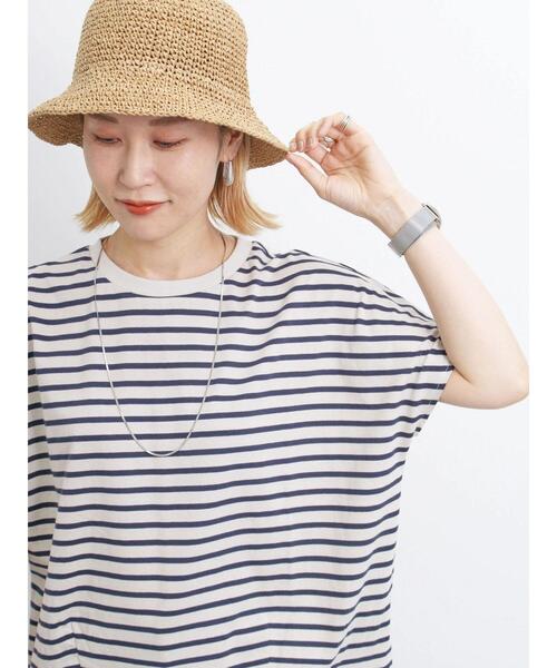 Samansa Mos2 blue（サマンサモスモスブルー）の「細編みペーパーハット（ハット・レディース・キナリ/グレー/ベージュ・F）」の15枚目の写真