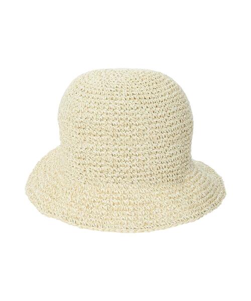 Samansa Mos2 blue（サマンサモスモスブルー）の「細編みペーパーハット（ハット・レディース・キナリ/グレー/ベージュ・F）」の19枚目の写真