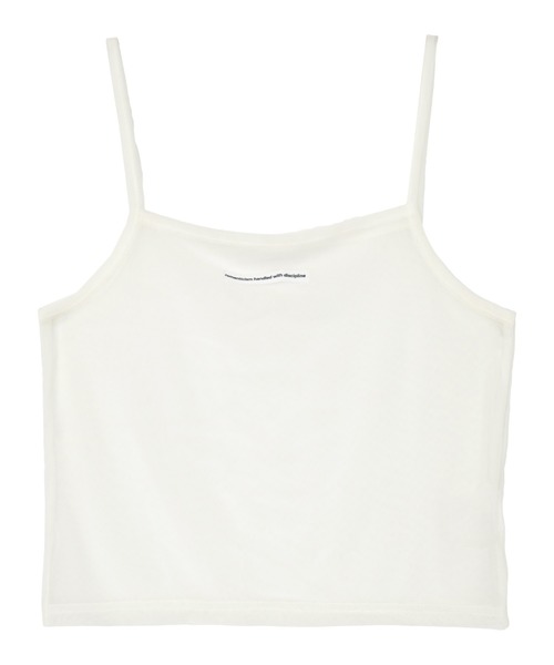 miette(ミエット)の「ロゴタグシアーキャミソールビスチェ(キャミソール・レディース・ライトパープル/オフホワイト/ブラック/ライトベージュ・FREE)」の5枚目の写真