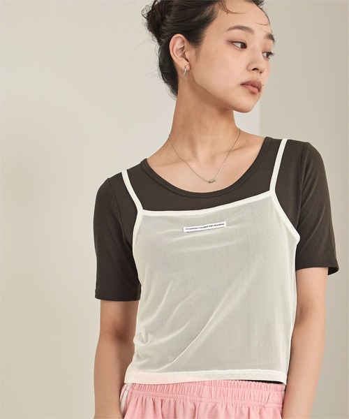 miette(ミエット)の「ロゴタグシアーキャミソールビスチェ(キャミソール・レディース・ライトパープル/オフホワイト/ブラック/ライトベージュ・FREE)」の17枚目の写真