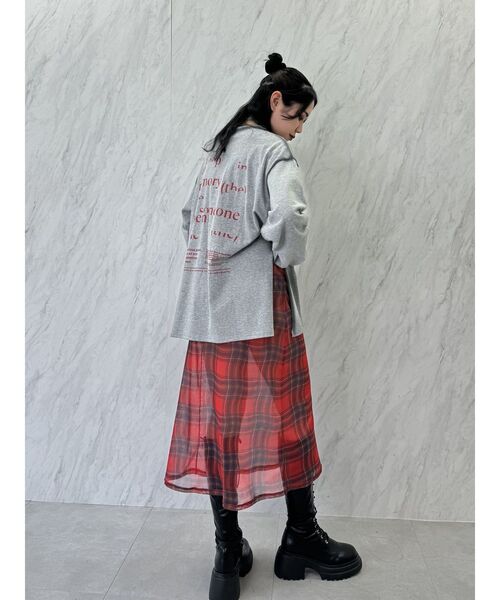 jouetie(ジュエティ)の「チェックパターンシアーマキシワンピース(ワンピース・レディース・グリーン/レッド・MEDIUM)」の19枚目の写真