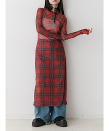 jouetie | チェックパターンシアーマキシワンピース(ワンピース)