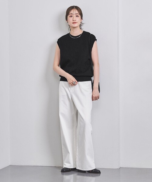 UNITED ARROWS（ユナイテッドアローズ）の「ジャカード ノースリーブ スウェット（スウェット・レディース・オフホワイト/ワインレッド/ブラック・FREE）」の10枚目の写真