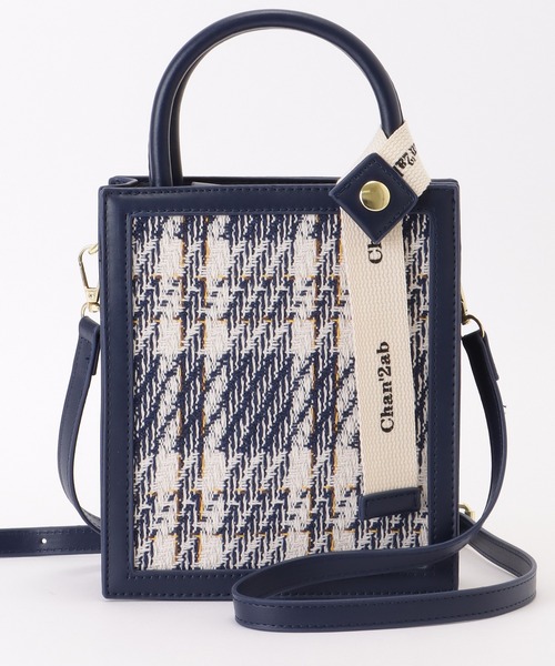 【チェック柄のスクエア型がかわいい♪】HERMES ハンドバッグ レディースハンドバッグ チェック柄が可愛い2wayショルダー