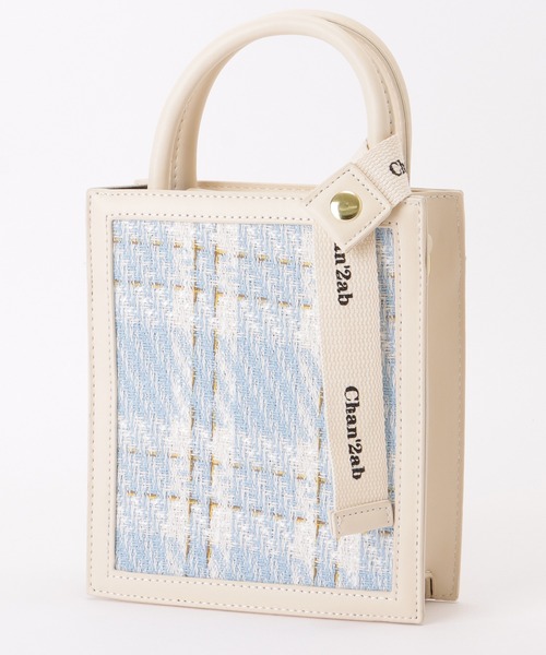 【チェック柄のスクエア型がかわいい♪】HERMES ハンドバッグ チェック柄のスクエア型がかわいい♪】HERMES ハンドバッグ