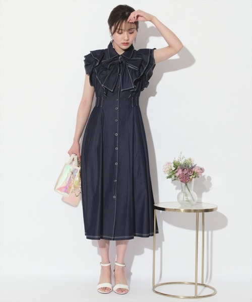 新品　ウィルセレクション　ショルダーリボンタックウエストシャツワンピース リボンタイタックウエストシャツワンピース(506318452) | ウィル