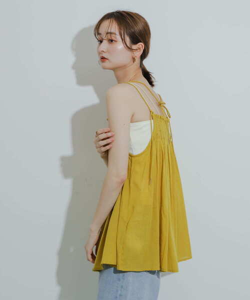 SENSE OF PLACE by URBAN RESEARCH（センスオブプレイスバイアーバンリサーチ）の「インドシャーリングキャミトップ（キャミソール・レディース・ブラック/グリーン/イエロー・ONE）」の6枚目の写真