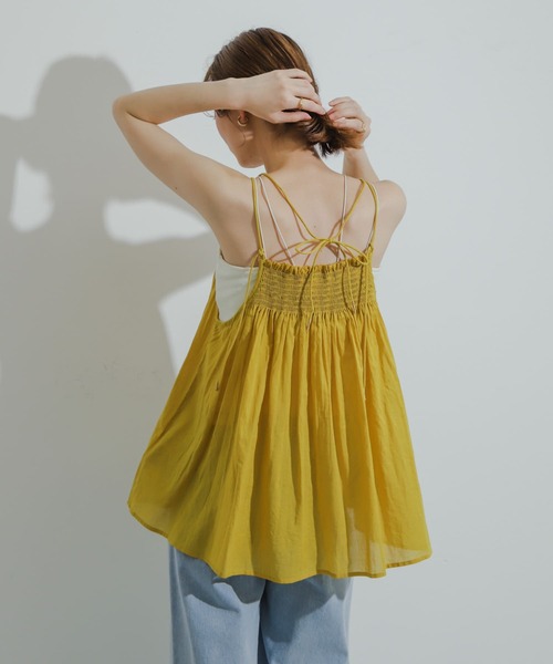 SENSE OF PLACE by URBAN RESEARCH（センスオブプレイスバイアーバンリサーチ）の「インドシャーリングキャミトップ（キャミソール・レディース・ブラック/グリーン/イエロー・ONE）」の7枚目の写真