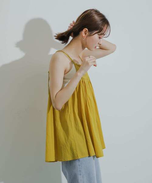 SENSE OF PLACE by URBAN RESEARCH（センスオブプレイスバイアーバンリサーチ）の「インドシャーリングキャミトップ（キャミソール・レディース・ブラック/グリーン/イエロー・ONE）」の9枚目の写真