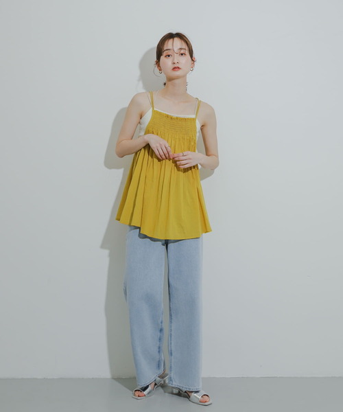 SENSE OF PLACE by URBAN RESEARCH（センスオブプレイスバイアーバンリサーチ）の「インドシャーリングキャミトップ（キャミソール・レディース・ブラック/グリーン/イエロー・ONE）」の11枚目の写真