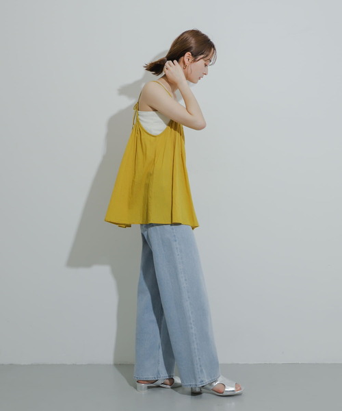 SENSE OF PLACE by URBAN RESEARCH（センスオブプレイスバイアーバンリサーチ）の「インドシャーリングキャミトップ（キャミソール・レディース・ブラック/グリーン/イエロー・ONE）」の12枚目の写真