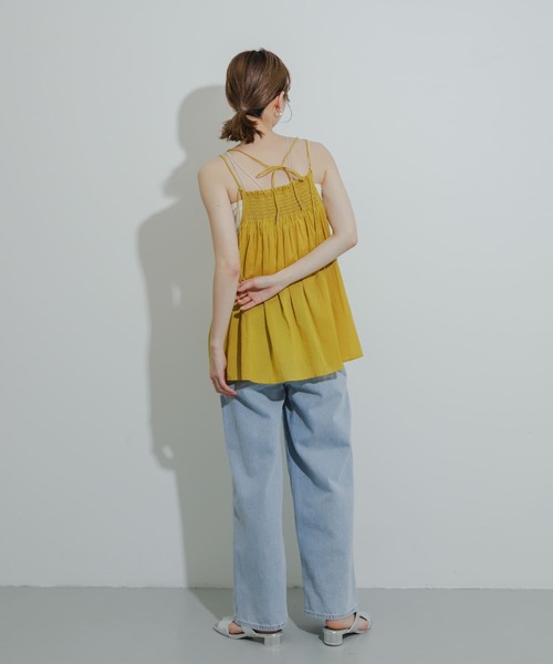 SENSE OF PLACE by URBAN RESEARCH（センスオブプレイスバイアーバンリサーチ）の「インドシャーリングキャミトップ（キャミソール・レディース・ブラック/グリーン/イエロー・ONE）」の13枚目の写真