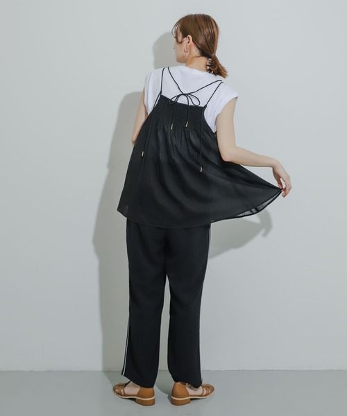 SENSE OF PLACE by URBAN RESEARCH（センスオブプレイスバイアーバンリサーチ）の「インドシャーリングキャミトップ（キャミソール・レディース・ブラック/グリーン/イエロー・ONE）」の22枚目の写真