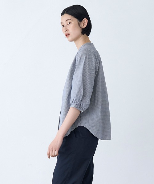 ブラウス シャツ パールボタンサマーブラウス レディース NIMES（ニーム）の「パールボタンサマーブラウス（シャツ