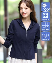 Tiaclasse（ティアクラッセ）の「【UVカット・吸水速乾】 “きれい見え” カットソーラインフードパーカー（パーカー）」